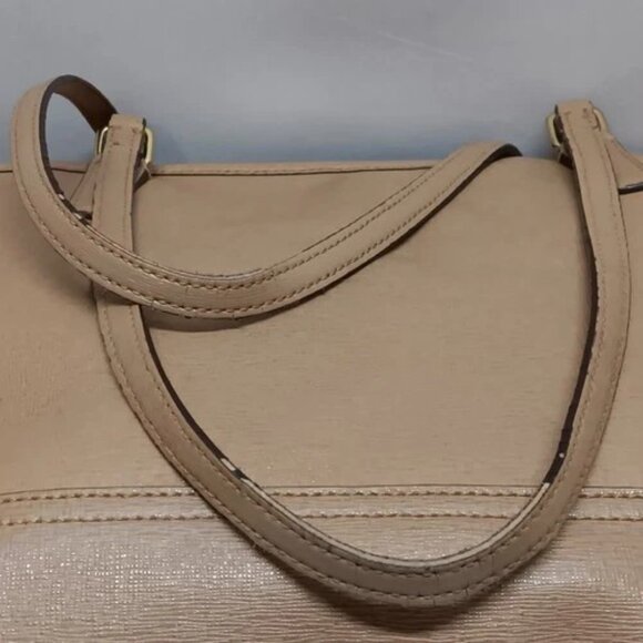 Coach East West City Tote Bag F23576 Tan Beige Saffiano Leather Shoulderbag GUC - Picture 7 of 16